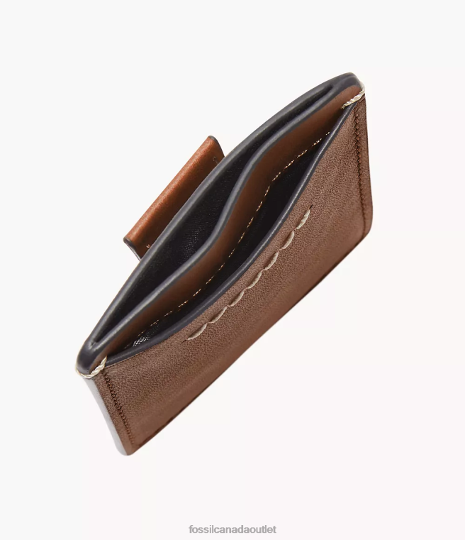 Fossil Wallet Men Brown Westover Card Case D2VPL1739