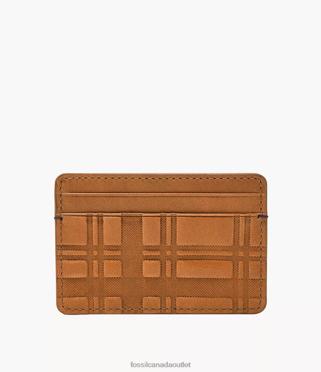 Fossil Wallet Men Camel Bronson Card Case D2VPL1775