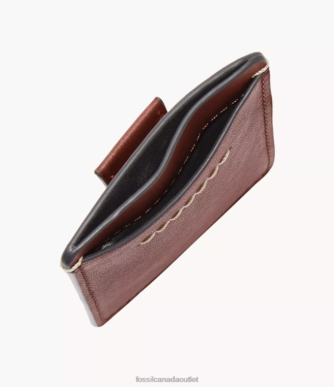 Fossil Wallet Men Cinnamon Westover Card Case D2VPL1752