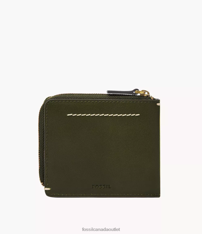 Fossil Wallet Men Deep Olive Westover L Zip Card Case D2VPL1754