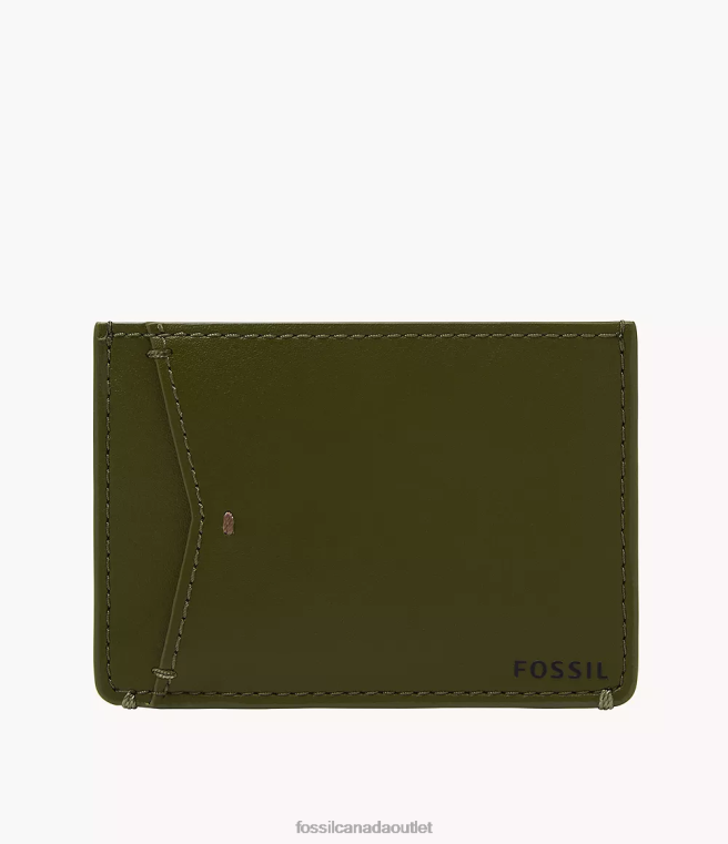 Fossil Wallet Men Green Joshua Cactus Leather Card Case D2VPL1738