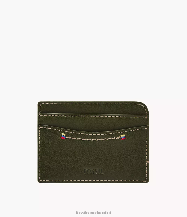 Fossil Wallet Men Olive Tremont Card Case D2VPL1723