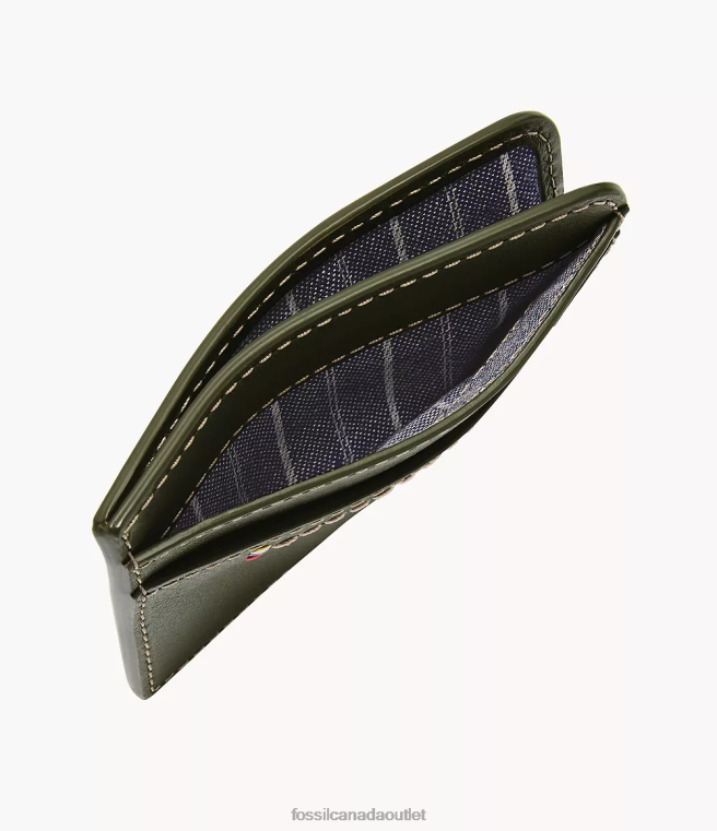 Fossil Wallet Men Olive Tremont Card Case D2VPL1723
