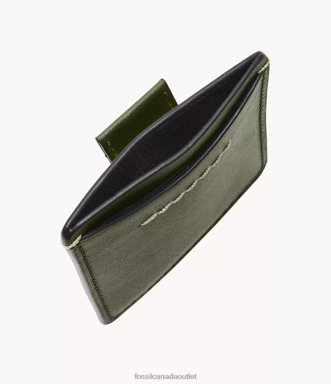 Fossil Wallet Men Olive Westover Card Case D2VPL1742