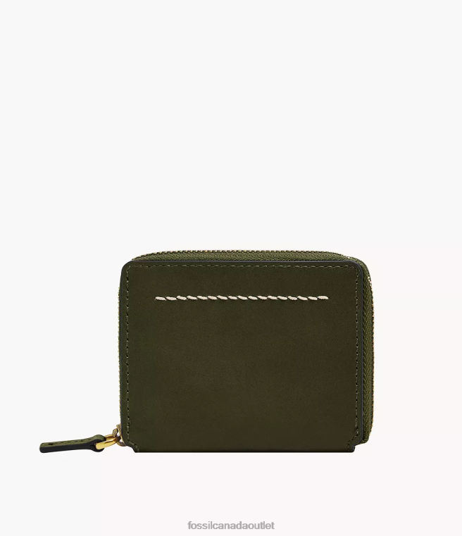 Fossil Wallet Men Olive Westover Zip Card Case D2VPL1727