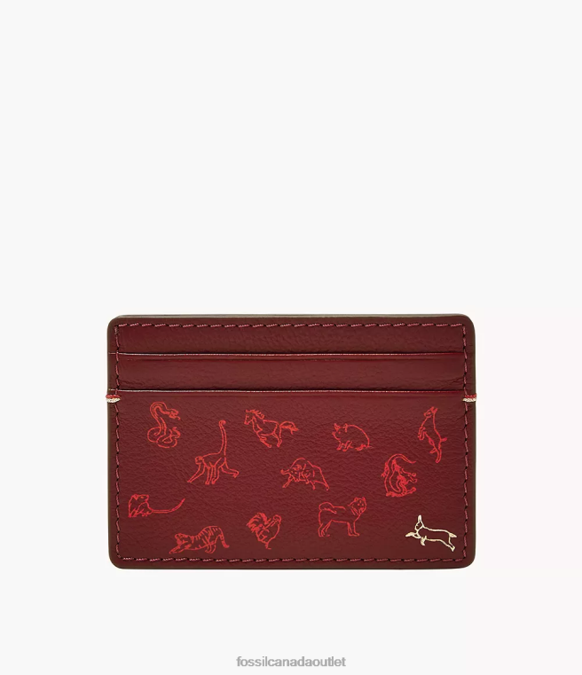 Fossil Wallet Men Red Lunar New Year Steven Card Case D2VPL1782