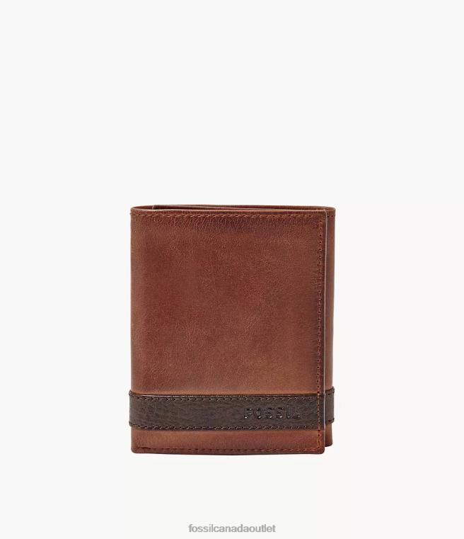 Fossil Wallet Men Brown Quinn Trifold D2VPL1838