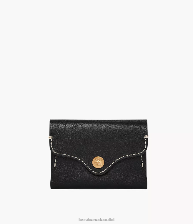 Fossil Wallet Women Black Heritage Card Case D2VPL765