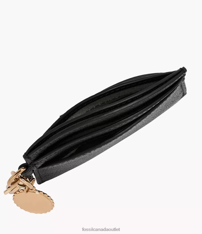 Fossil Wallet Women Black Polly Card Case D2VPL753