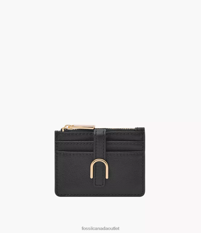 Fossil Wallet Women Black Vada Zip Card Case D2VPL761