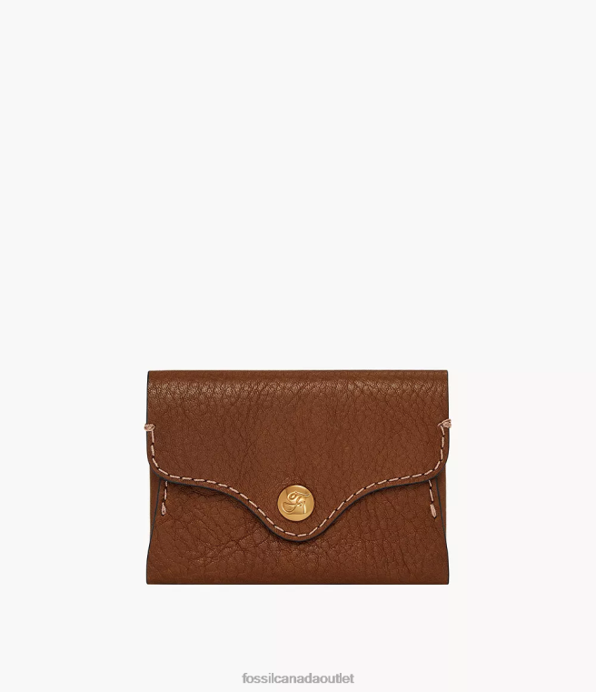 Fossil Wallet Women Brown Heritage Card Case D2VPL766