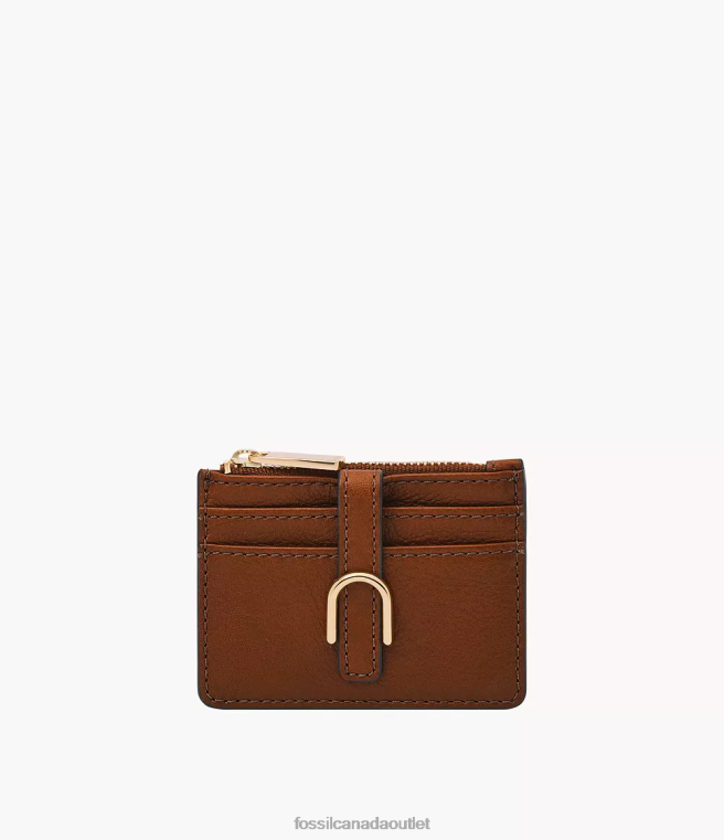 Fossil Wallet Women Brown Vada Zip Card Case D2VPL800