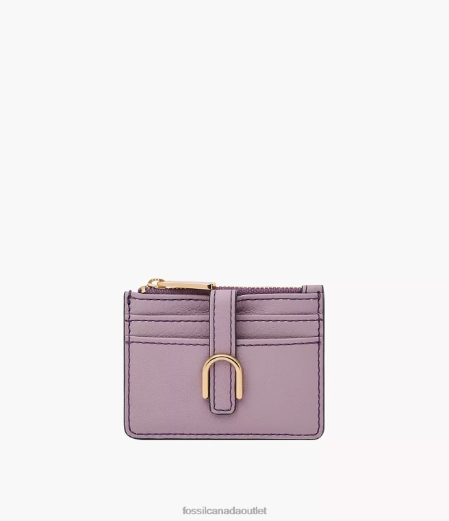 Fossil Wallet Women Purple Vada Zip Card Case D2VPL780