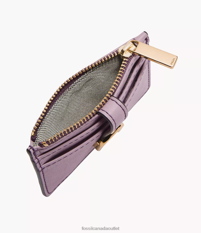 Fossil Wallet Women Purple Vada Zip Card Case D2VPL780
