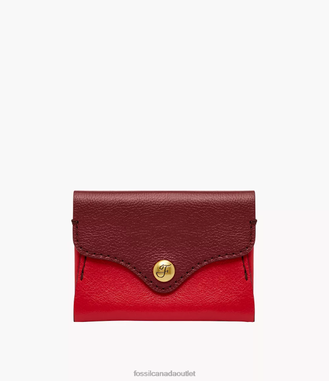Fossil Wallet Women Red Heritage Card Case D2VPL875