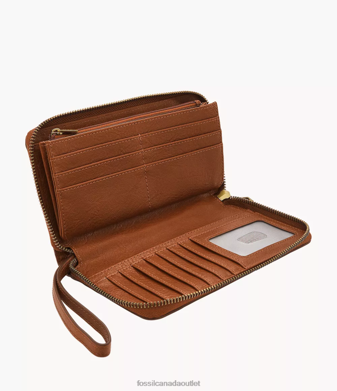 Fossil Wallet Women Brown Liza Zip Around Clutch D2VPL880