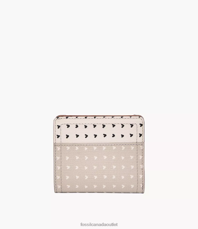 Fossil Wallet Women Beige/Brown/White Logan Small RFID Bifold D2VPL889