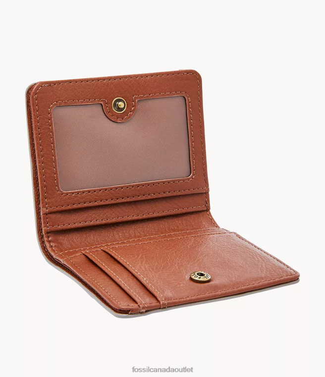 Fossil Wallet Women Beige/Brown/White Logan Small RFID Bifold D2VPL889