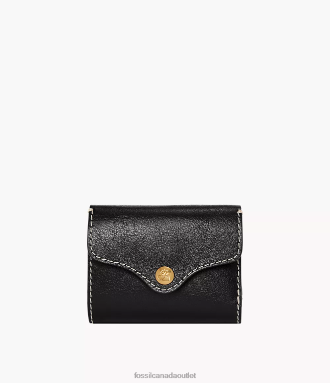 Fossil Wallet Women Black Heritage Trifold D2VPL768