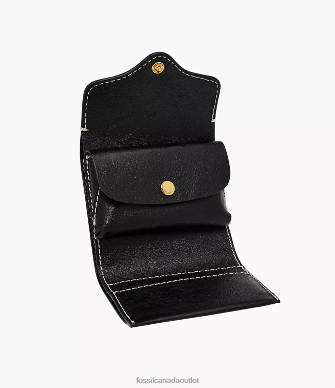 Fossil Wallet Women Black Heritage Trifold D2VPL768