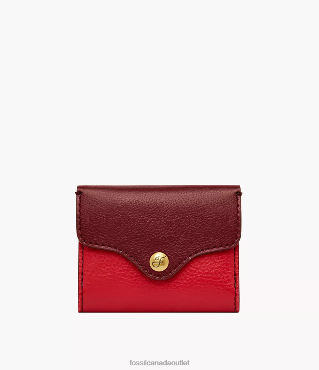 Fossil Wallet Women Red Heritage Trifold D2VPL873