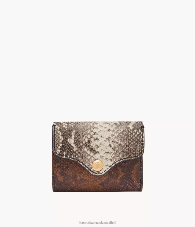 Fossil Wallet Women Snake Print Heritage Trifold D2VPL769