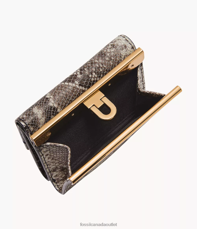Fossil Wallet Women Snake Print Penrose Trifold D2VPL781