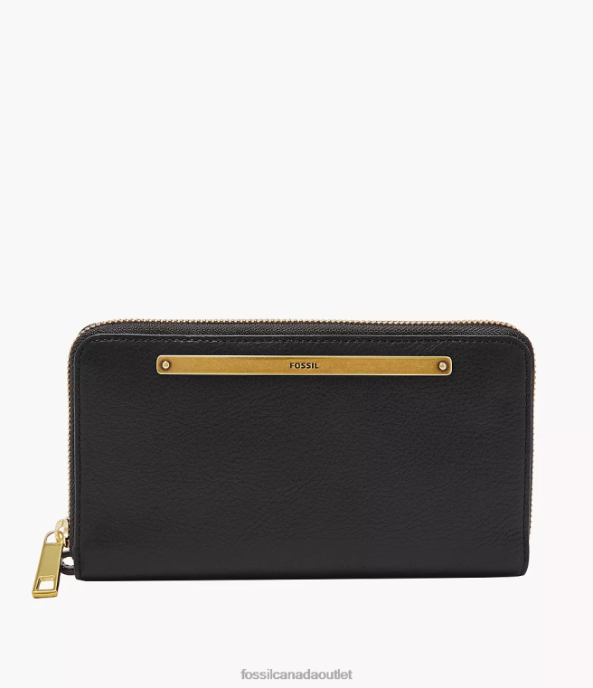 Fossil Wallet Women Black Liza Zip Around Clutch D2VPL813