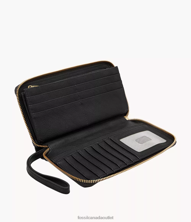 Fossil Wallet Women Black Liza Zip Around Clutch D2VPL813