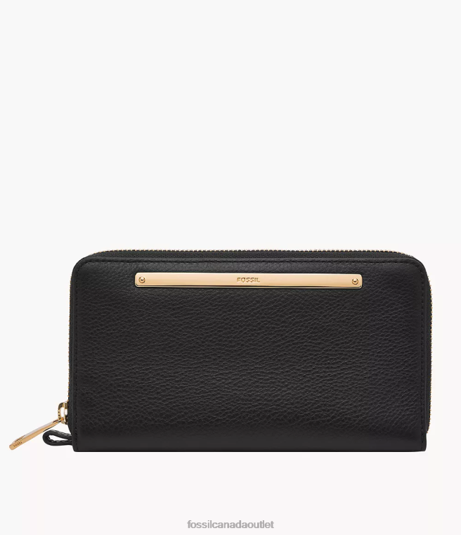Fossil Wallet Women Black Liza Zip Around Clutch D2VPL815
