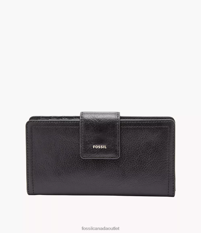 Fossil Wallet Women Black Logan RFID Tab Clutch D2VPL804