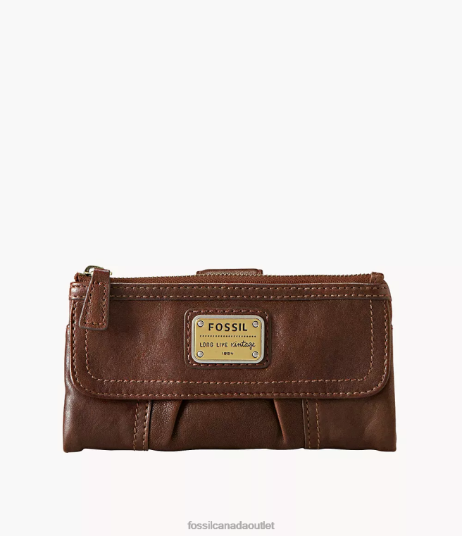 Fossil Wallet Women Brown Emory Clutch D2VPL819