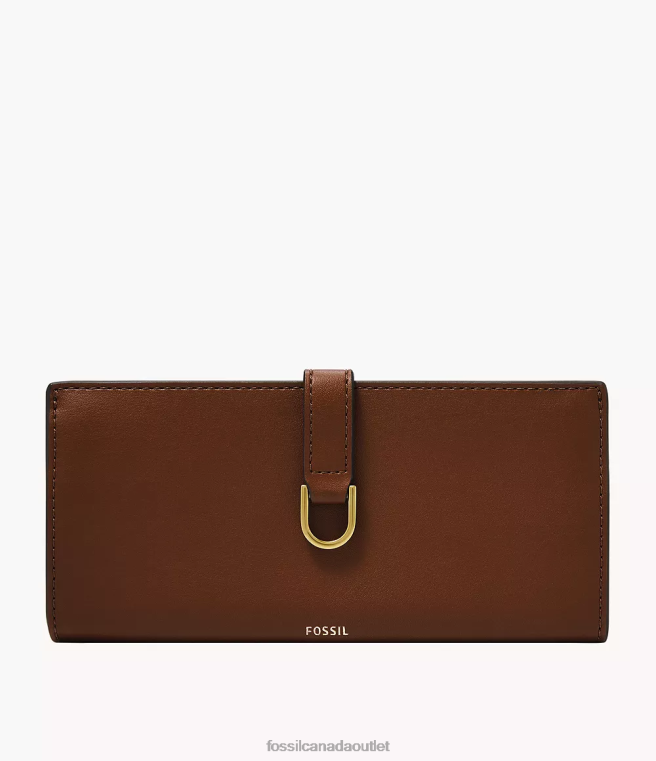 Fossil Wallet Women Brown Kier Cactus Leather Tab Clutch D2VPL811