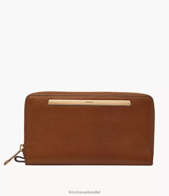 Fossil Wallet Women Brown Liza Zip Around Clutch D2VPL812