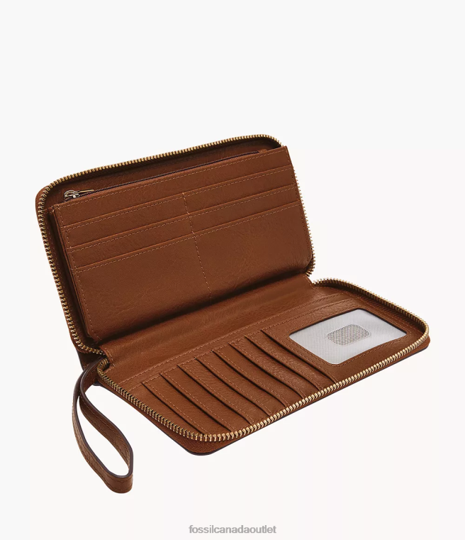 Fossil Wallet Women Brown Liza Zip Around Clutch D2VPL812
