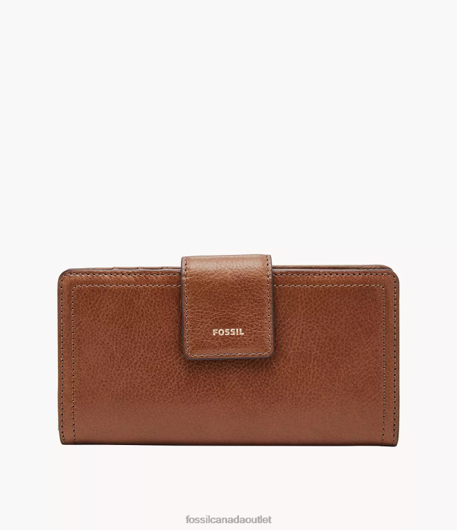 Fossil Wallet Women Brown Logan RFID Tab Clutch D2VPL802