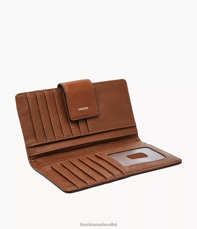 Fossil Wallet Women Brown Logan RFID Tab Clutch D2VPL802