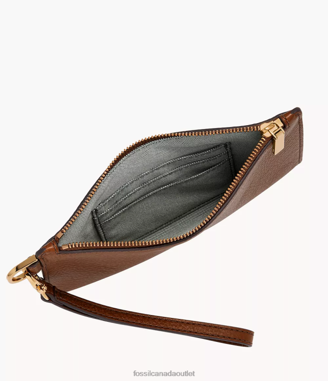 Fossil Wallet Women Brown Small Wristlet D2VPL796
