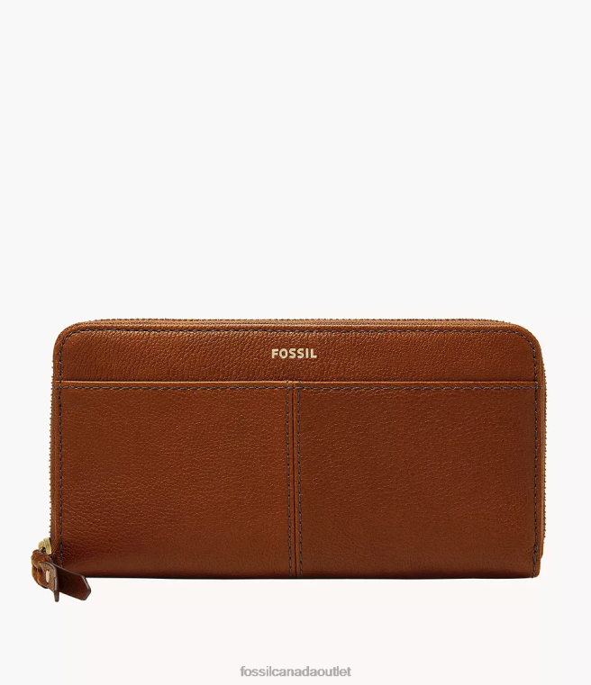 Fossil Wallet Women Brown Tara Zip Clutch D2VPL886