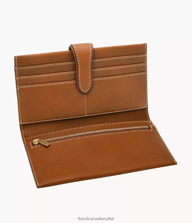 Fossil Wallet Women Cognac Tremont Tab Clutch D2VPL809