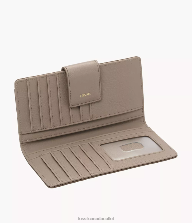 Fossil Wallet Women Gray Logan RFID Tab Clutch D2VPL893