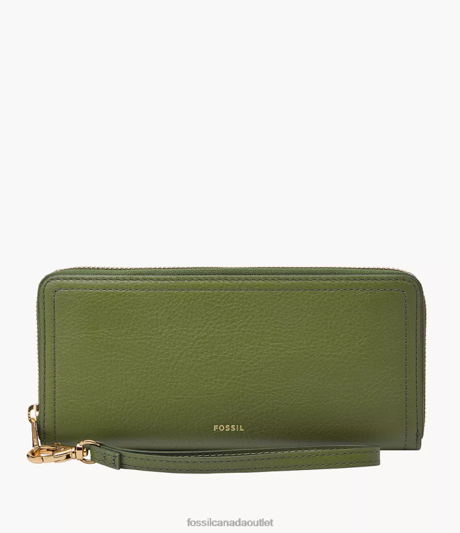 Fossil Wallet Women Green Logan Zip Around Clutch D2VPL787