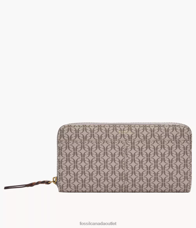Fossil Wallet Women Khaki Tara Zip Clutch D2VPL831