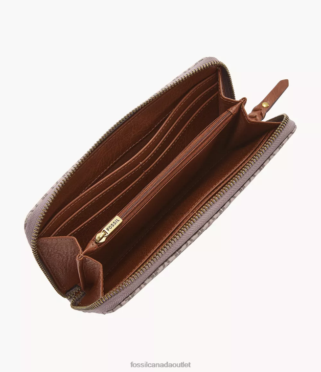 Fossil Wallet Women Khaki Tara Zip Clutch D2VPL831