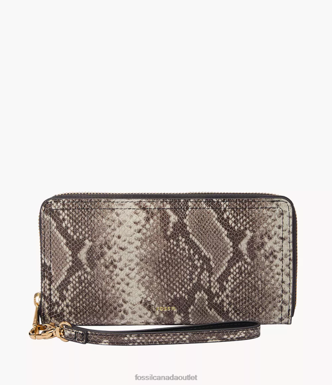 Fossil Wallet Women Snake Print Logan Zip Around Clutch D2VPL797