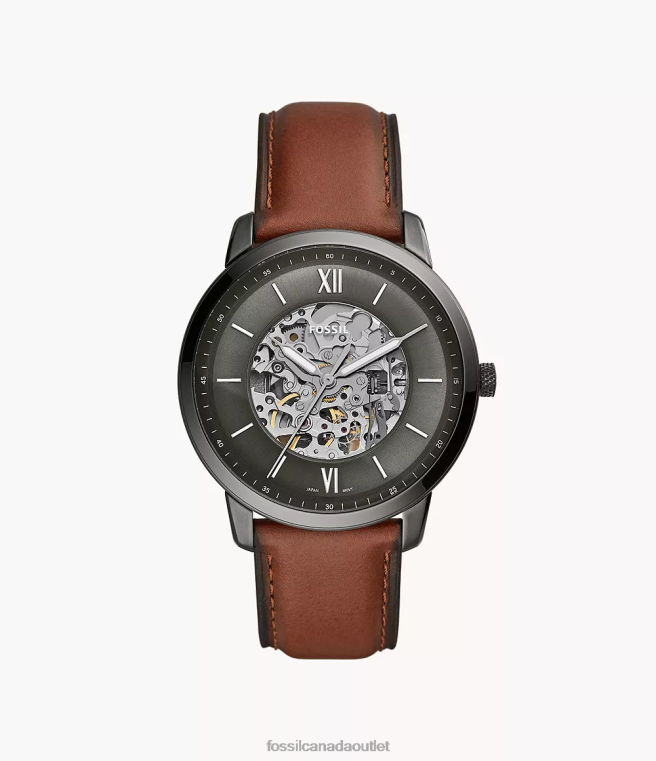 Fossil Watch Men Amber Neutra Automatic Leather Watch D2VPL1442
