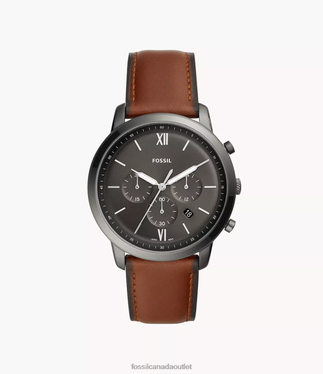 Fossil Watch Men Amber Neutra Chronograph Leather Watch D2VPL1419