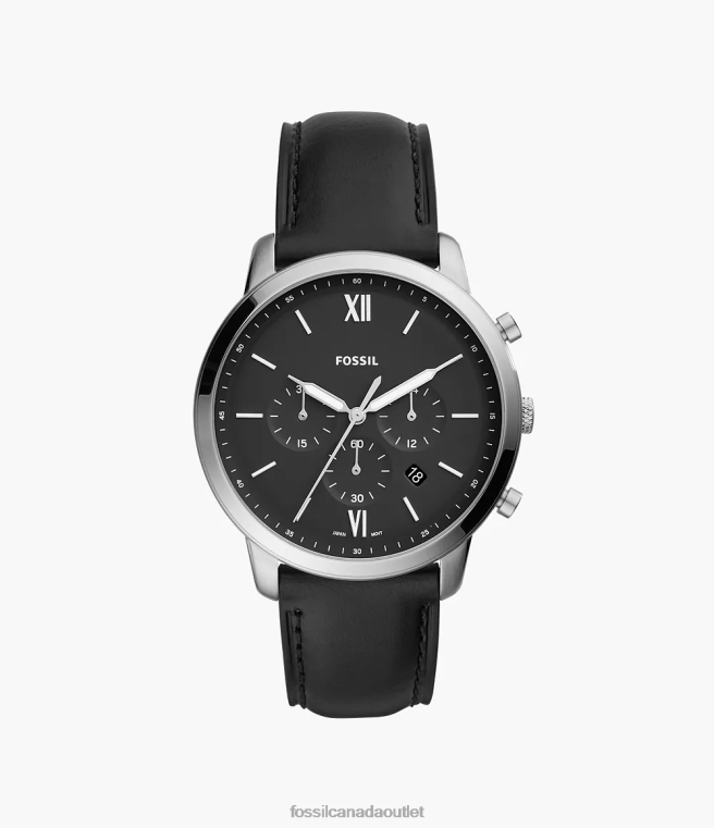 Fossil Watch Men Black Neutra Chronograph Leather Watch D2VPL1404