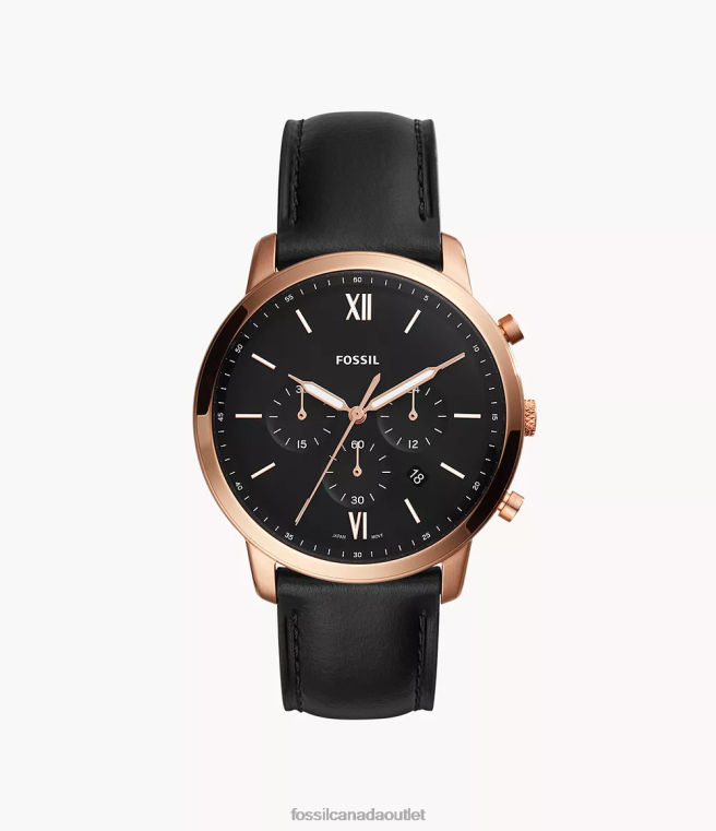 Fossil Watch Men Black Neutra Chronograph Leather Watch D2VPL1409