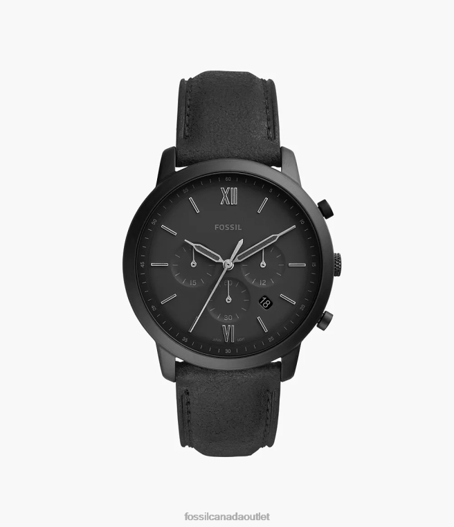 Fossil Watch Men Black Neutra Chronograph Leather Watch D2VPL1417